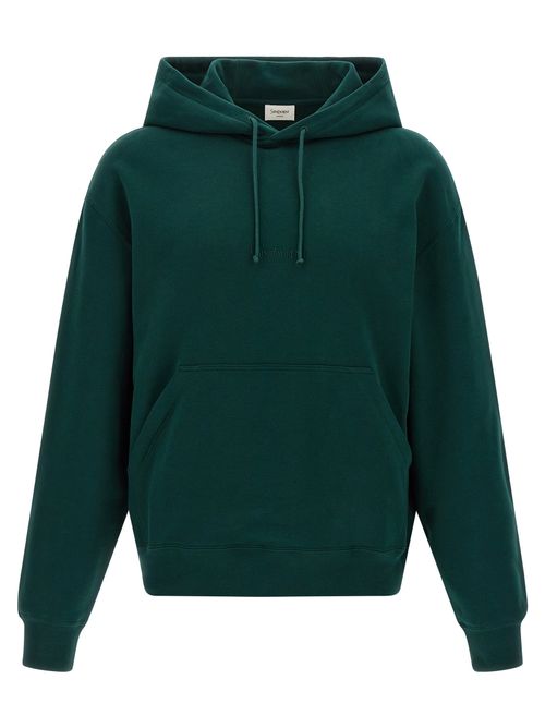 Embroidered Cotton Hoodie — Green