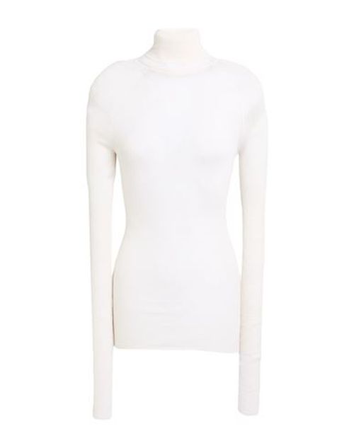 Woman Turtleneck Cream Size L Silk