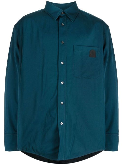 Box-pleat long-sleeved shirt - Blue