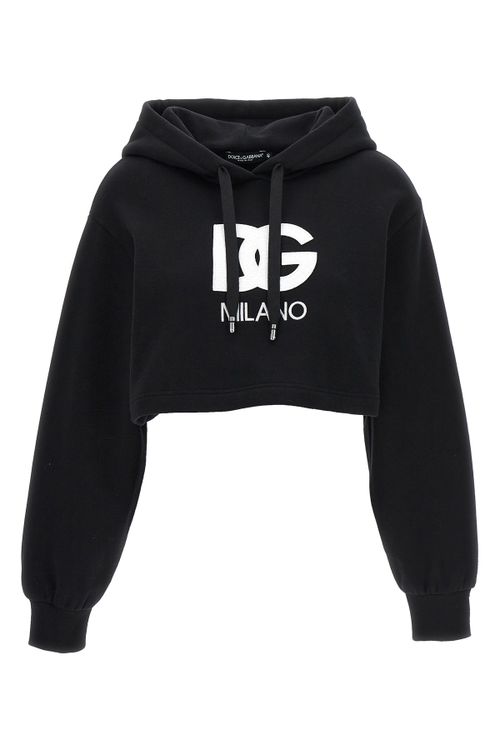 Logo Embroidery Cropped Hoodie