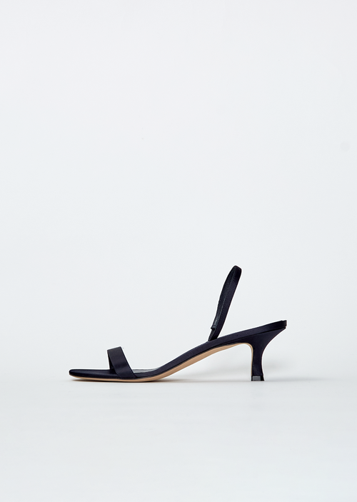 The Row Ella Silk Kitten Slingback Navy