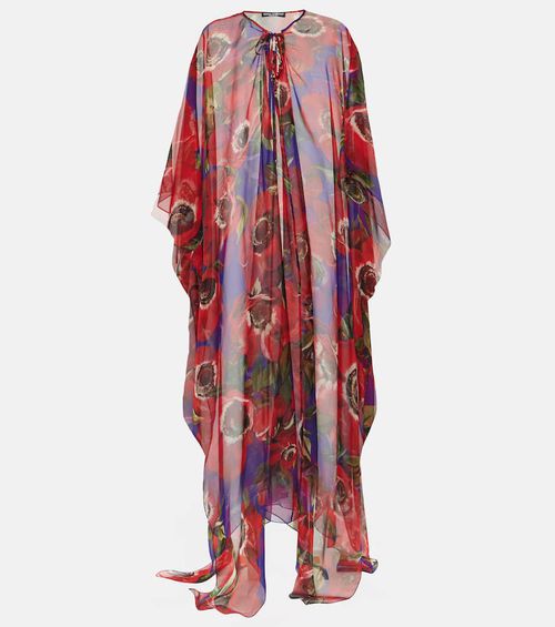 Anemone silk chiffon kaftan