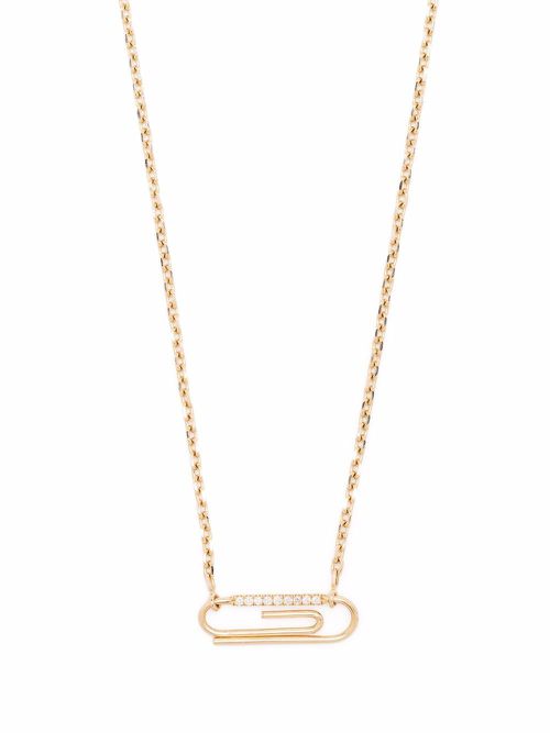 18kt yellow gold Paper Clip diamond necklace