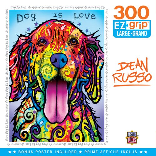 Dean Russo - Dog is Love 300 Piece Ez Grip Jigsaw Puzzle - Multicolor