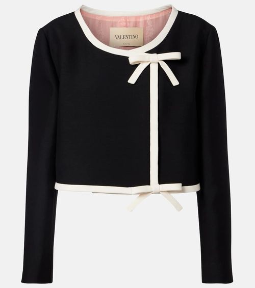 Crepe Couture bow-detail cropped jacket