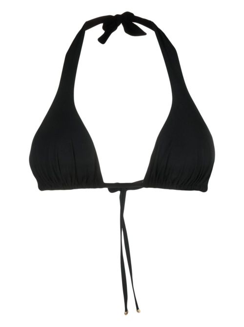 Black halterneck triangle bikini top