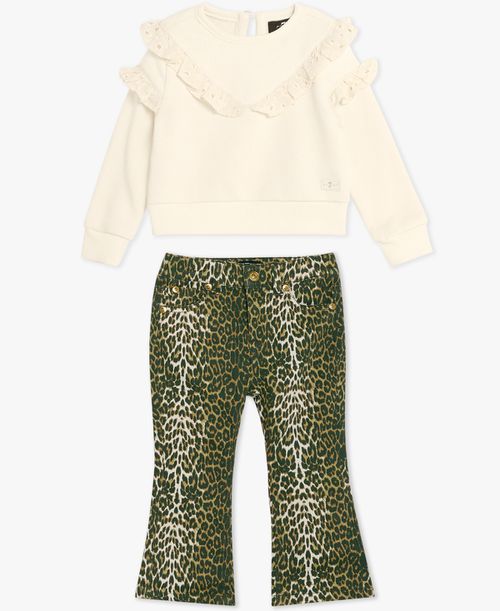 Baby Girls 2-Piece Top and Pants Set - MARSHMALLOW