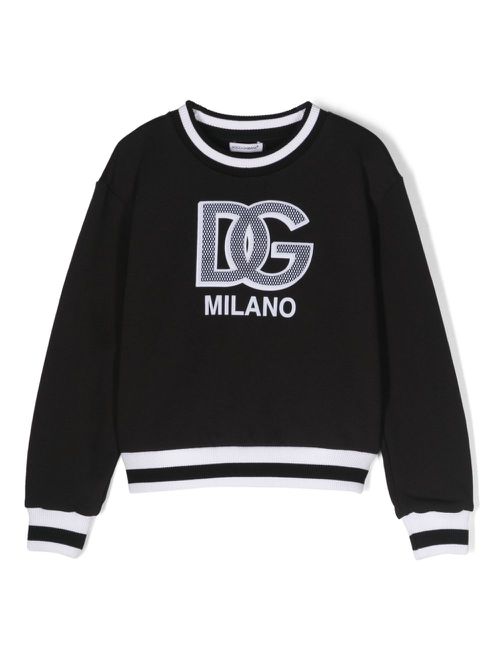 Logo-patch cotton sweatshirt - Black