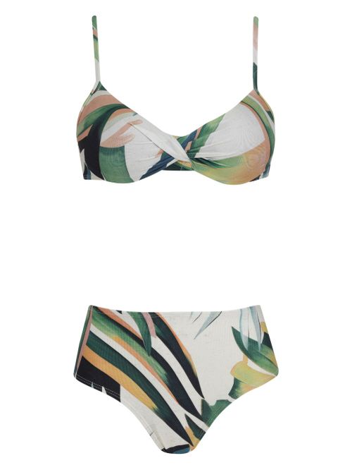 Floral-print bikini - White