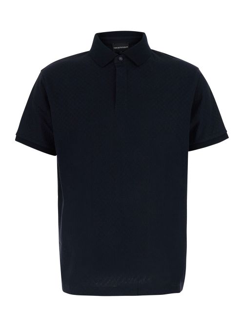 Jacquard Cotton T-Shirt — Blue