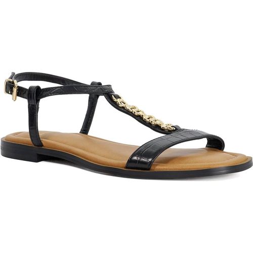 Dune London Womens Ladies Lollipops - Leather Chain Detail Open Toe Sandals - Black Fabric