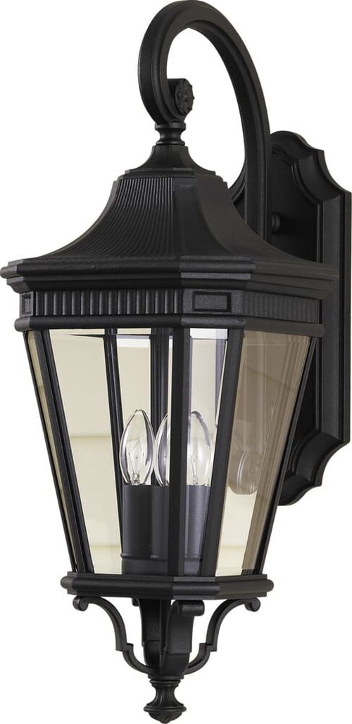 Black Three Light Outdoor Fixture from the Cotswold Lane Collection