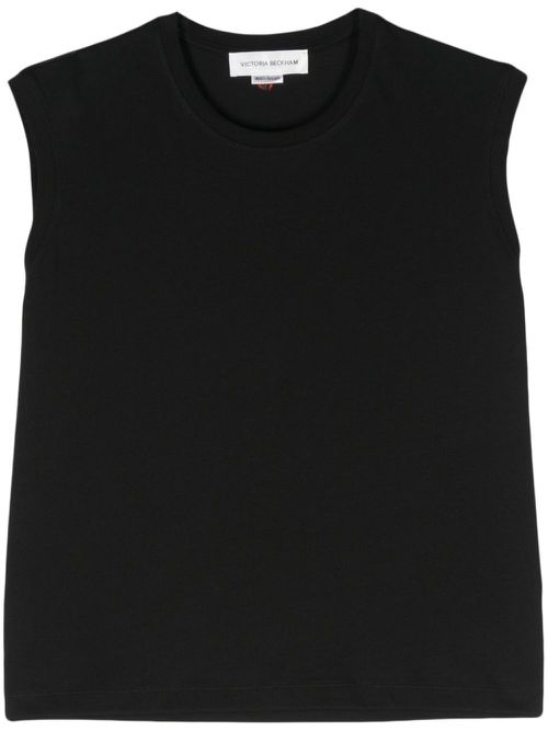 Sleeveless organic cotton top - Black
