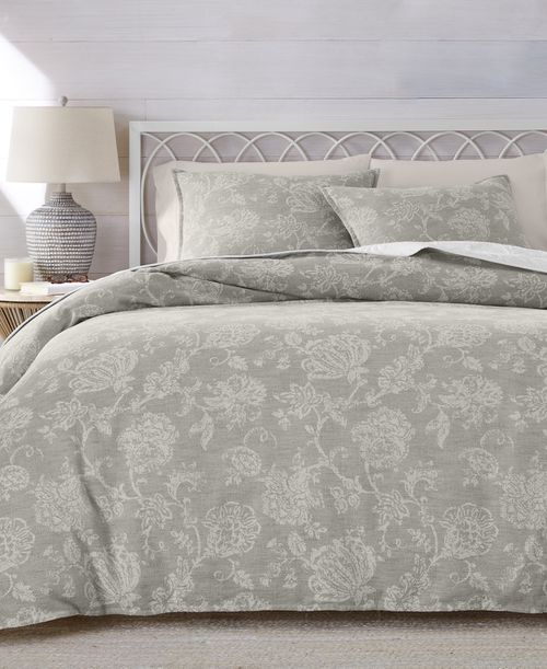 Jacobean Chenille 3-Pc. Duvet Set, King, Exclusively at Macy's - Grey