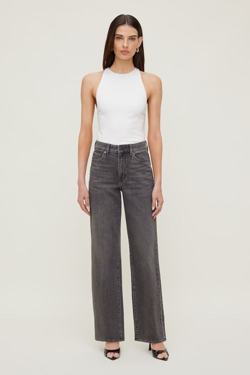Heidi High Rise Wide Leg Jeans - Black - Women Clothing