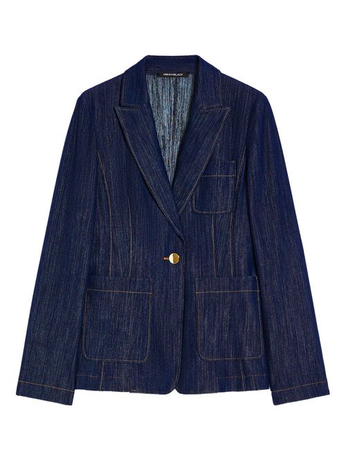Single-breasted denim blazer - Blue