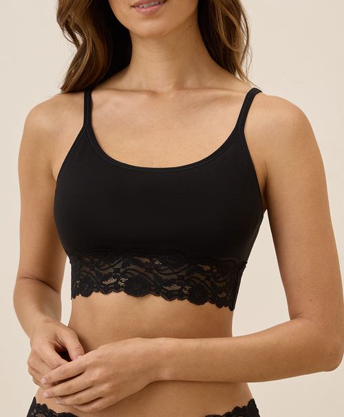 Women's Black Lace Smooth Cup Bralette XX