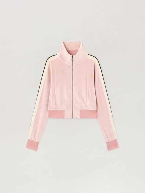 Logo Chenille Crop Track Jacket Woman  Pink Off White