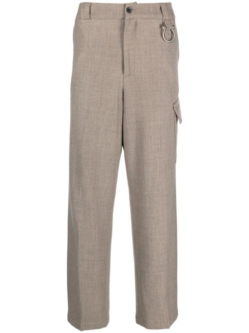 Cargo-pocket straight-leg trousers - Neutrals