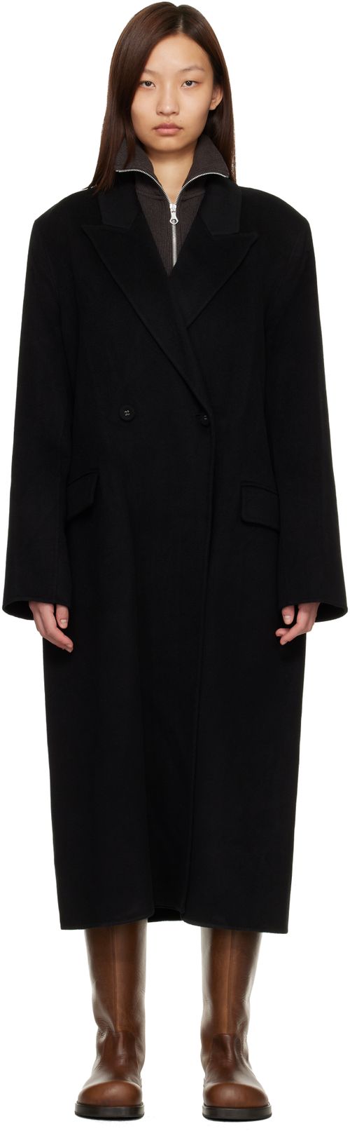 Black Double-Breasted Coat