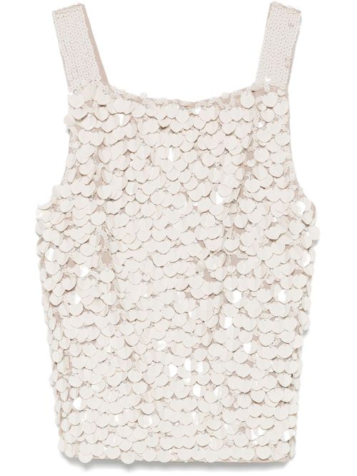 Paillette-embellished top - Neutrals