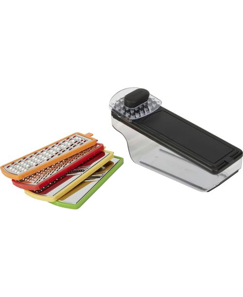 Good Cook Touch Mandoline Grater Set with 4 Stainless Steel Blade Inserts - White