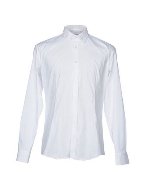 Man Shirt White Size 17 Cotton, Elastane