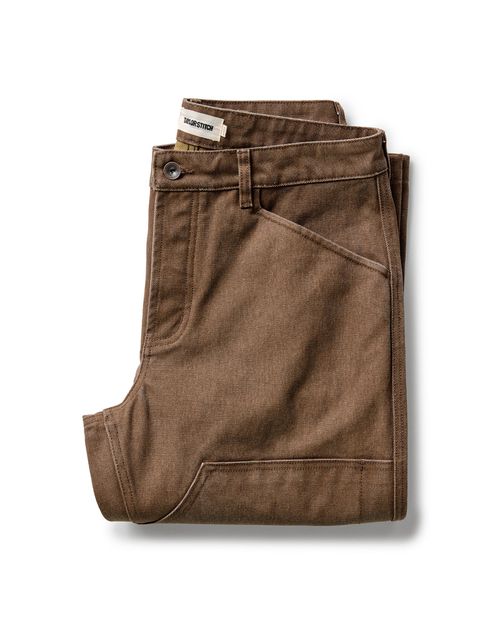 Men's Organic Cotton Chore Pant in Aged Penny Chipped Canvas