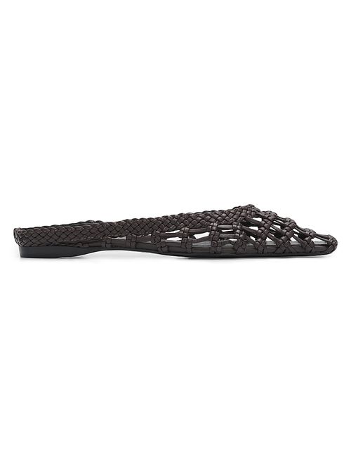 Women's Otto Hand-Knotted Mules - Espresso Open Weave