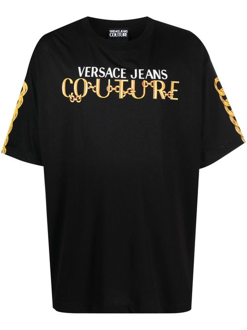 Chain-link cotton T-shirt - Black