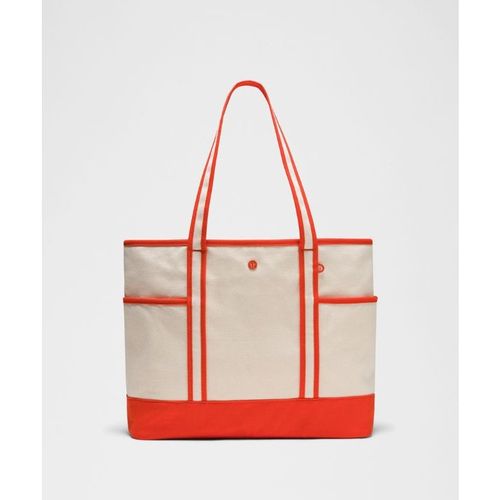 Lululemon – Daily Multi-Pocket Zip-Top Tote Bag 18L – Color White/Red