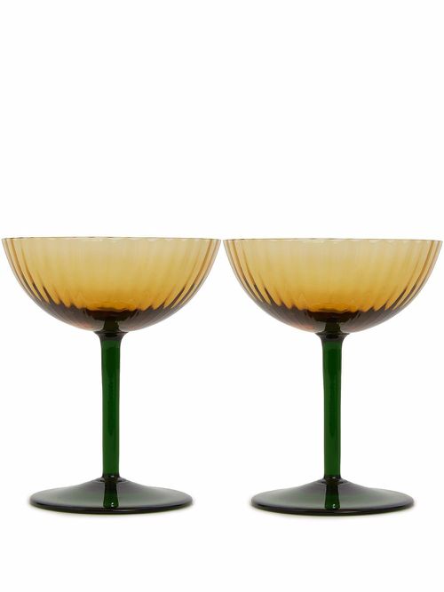 Champagne Coupe glasses (set of two) - Yellow