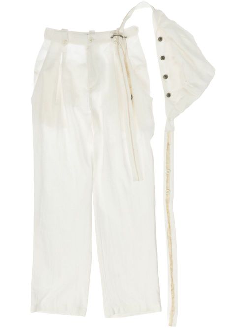 Strap-detail trousers - Neutrals