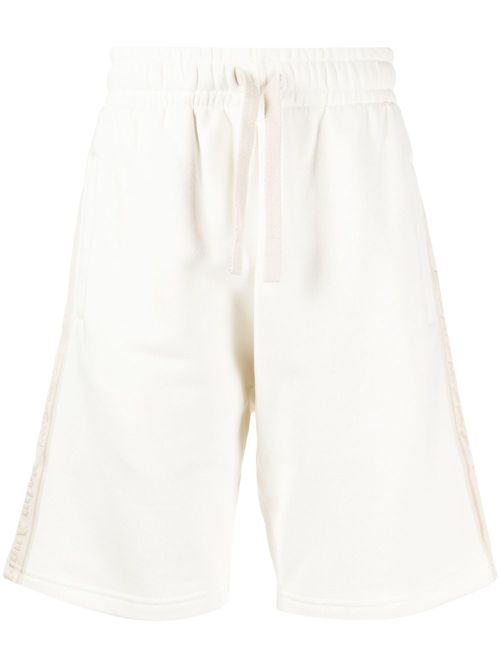 Logo-tape cotton track shorts - Neutrals