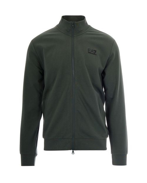 Green Solid Mock Collar Sweatshirt