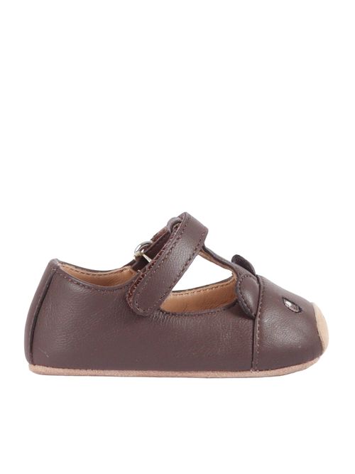 Nappa Leather And Suede Sandals Brown Wool Cashmere Lining - Kids