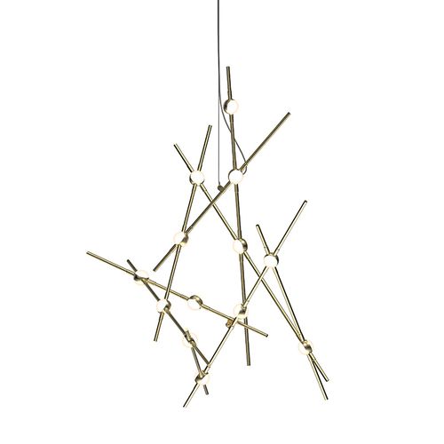 Satin Brass LED Lantern from the Constellation Collection