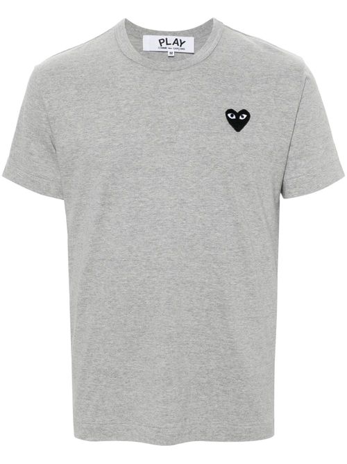 Signature Heart-Patch Cotton T-Shirt — Grey