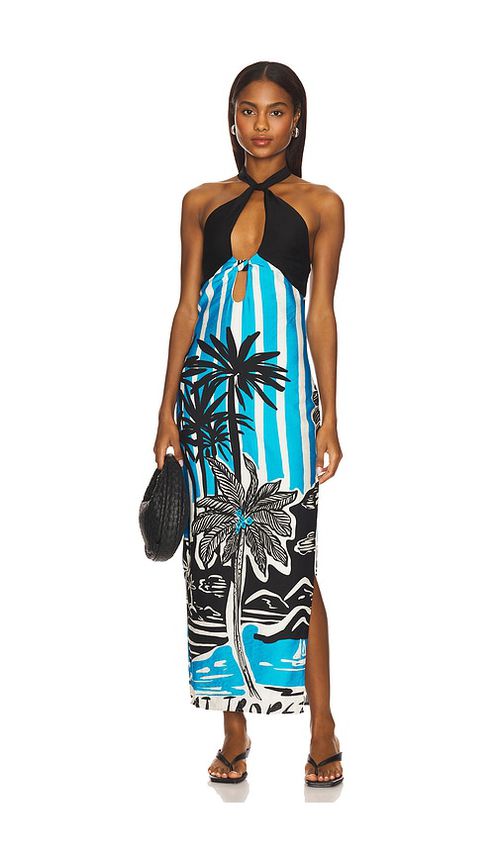 SEVEN WONDERS MIDI-KLEID ISLA in Blue. Größe XS. Also in L, M