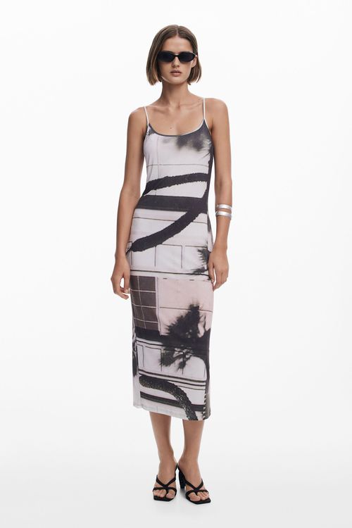 Urban landscape slip dress