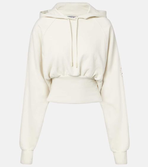 Cropped cotton French Terry hoodie