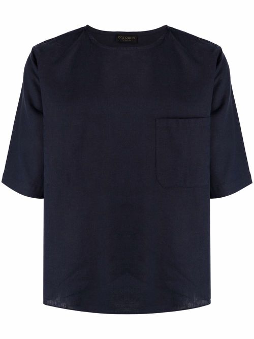 Short-sleeve linen T-shirt - Blue