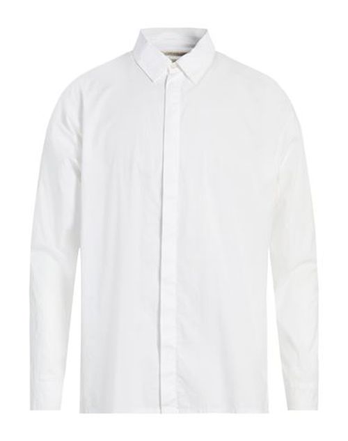 Man Shirt White Size M Cotton, Elastane