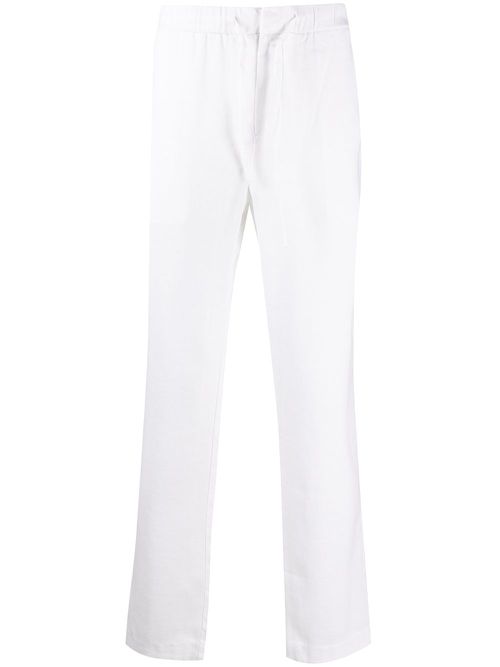 Straight leg drawstring waist trousers - White