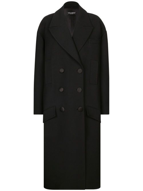 Double-breasted maxi coat - Black