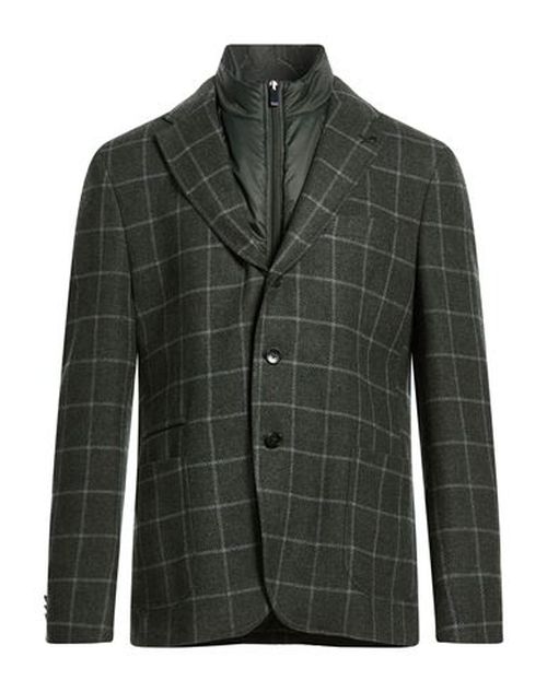 Man Blazer Dark green Size 42 Cotton, Virgin Wool, Cashmere