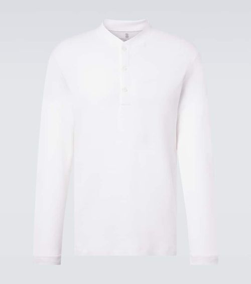 Cotton and silk Henley shirt