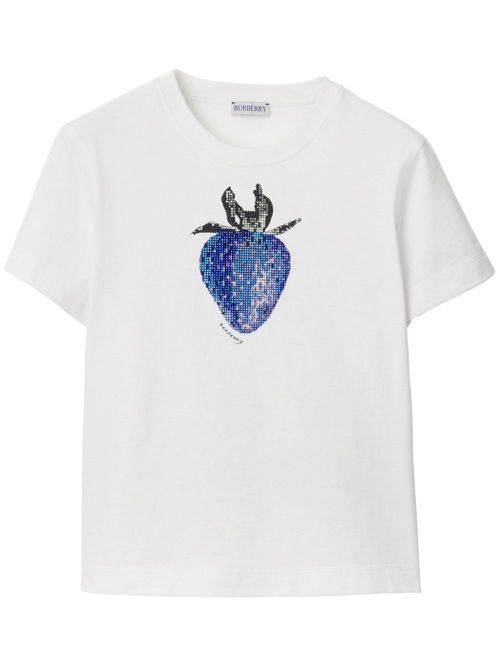 Crystal-embellished cotton T-shirt - White