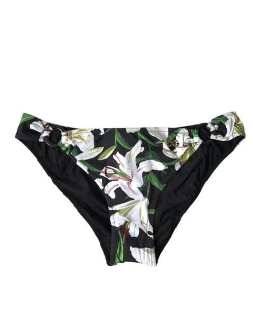 Lily Print Bikini Bottom — Black