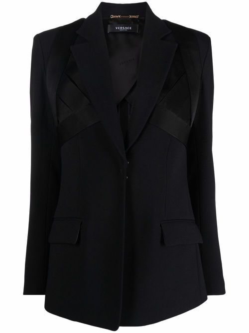 Satin tailored blazer - Black